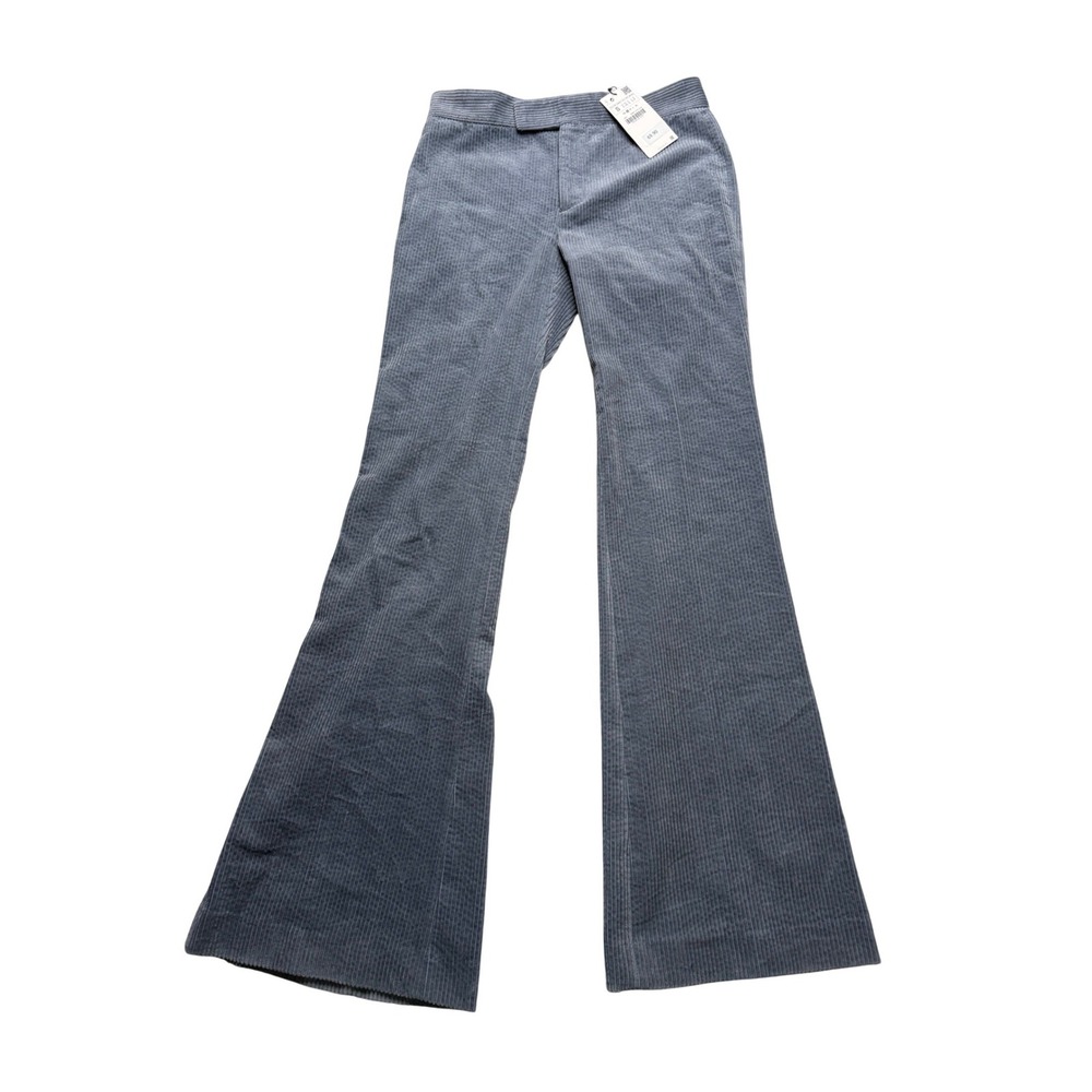 Zara Blue Wide-Leg Corduroy Trousers